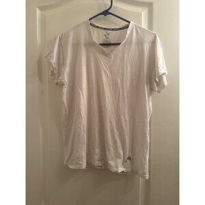 White Head V-Neck T-Shirt Small 100% Cotton Everyday Wear Mens Tee